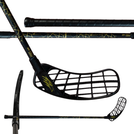 Salming HAWK KICKZONE SR F27 Black/Gold Unihockey-Stick