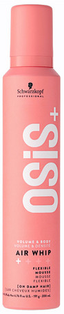 Schwarzkopf Professional OSiS+ Air Whip Flexible Mousse flexible foam to increase the strength of the hair when blow-drying