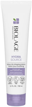Biolage HydraSource Blow Dry Shaping Lotion lehký krém pro hydrataci a tvarování vlasů během fénování.