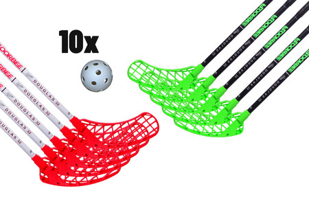 FLOORBEE Douglas 32 Composite + Balls Unihockey-Set