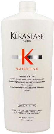 Kérastase Nutritive Bain Satin hydrating shampoo with essential nutrients.