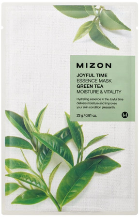 MIZON Joyful Time Essence Mask Green Tea Einweg-Gesichtsmaske mit grünem Tee