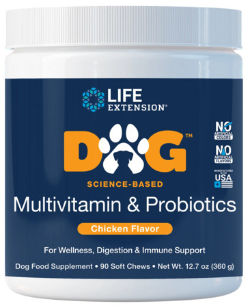Life Extension DOG Multivitamin & Probiotics Doplněk stravy pro psy a podporu trávení