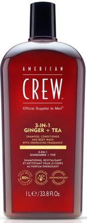 American Crew 3-in-1 Ginger + Tea pánský šampon 3v1 s vůní zázvoru a čaje
