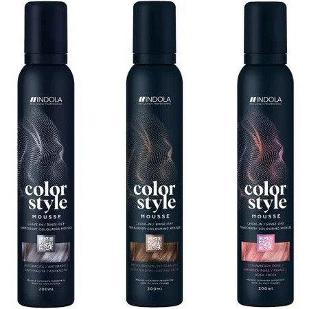 Indola Color Style Mousse coloring foam for styling and coloring in 1 easy step