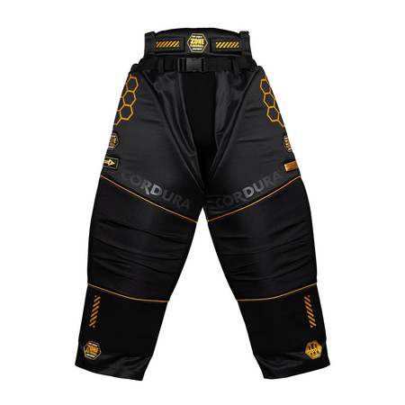 Zone floorball Goalie pants PRO3 SUPERWIDE black/gold Brankářské kalhoty