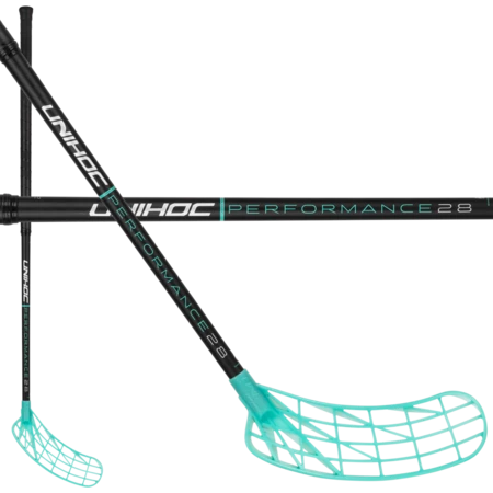 Unihoc UNILITE PERFORMANCE 28 black/turq Floorball Schläger