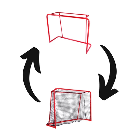 Necy Net installation Anbringen des Floorballnetzes am Tor