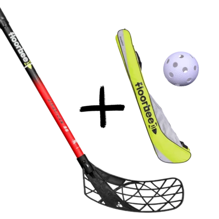 FLOORBEE Albatross 36 JR Red + Stickbag & Ball Set Schläger mit Tasche und Ball