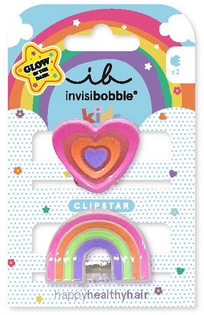 Invisibobble Kids Clipstar Happy Heart glowing hair clips for little adventurers