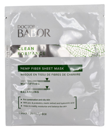 Babor Doctor Cleanformance Hemp Fiber Sheet Mask Gesichtsmaske für fettige Haut mit Neigung zu Akne