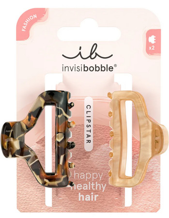 Invisibobble Clipstar Golden Roar 2er-Set elegante Haarclips in Gold und Braun