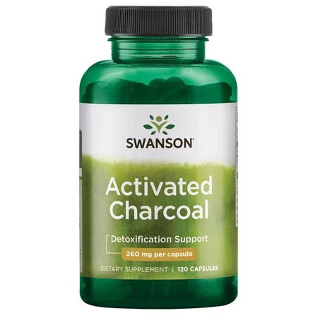 Swanson Activated Charcoal Doplněk stravy pro podporu detoxikace