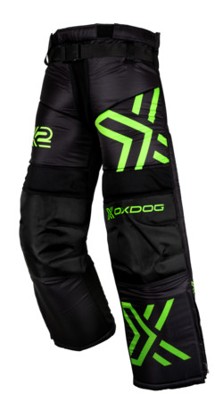 Oxdog X2 GOALIE PANTS JR Black/Green Brankárské nohavice
