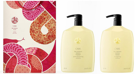 Oribe Hair Alchemy Liter Set Lunar New Year care set for fragile and brittle hair