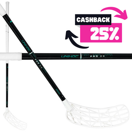 Unihoc EVOLITE PRO FL 26 white/turq SLIM Floorball stick