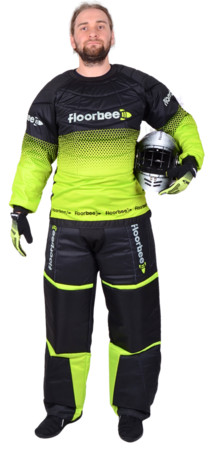 FLOORBEE Goalie Armor set 3.0 black/yellow with HELMET Torwartset mit Helm