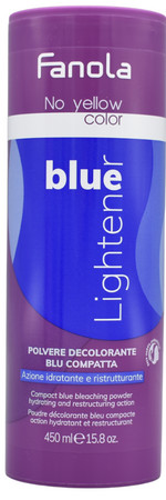 Fanola No Yellow Color Compact Blue Bleaching Powder Blue bleaching powder that neutralizes orange undertones