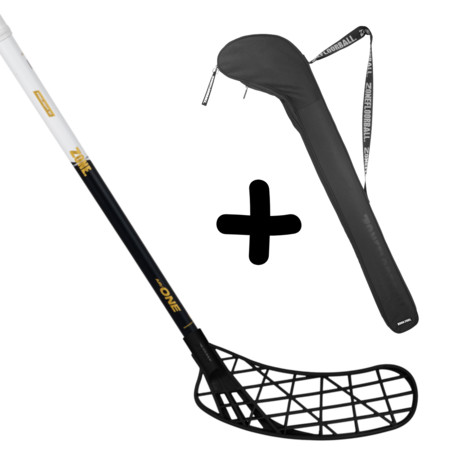 Zone floorball AIR/ONE PRELIGHT 31 white/gold + Stickbag Set florbalky s vakem
