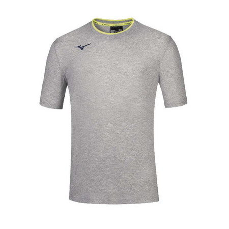Mizuno Tee Heather Grey/Yellow Fluo Tričko
