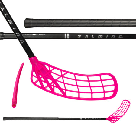 Salming Q-series Carbon Pro 2.0 RD Oval Trident F29 Black/Silver Floorball stick