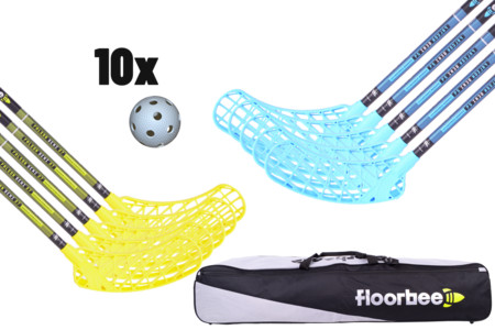 FLOORBEE FLOORBEE Falcon SEMI Carbon Composite + Toolbag + Balls Florbalová hůl