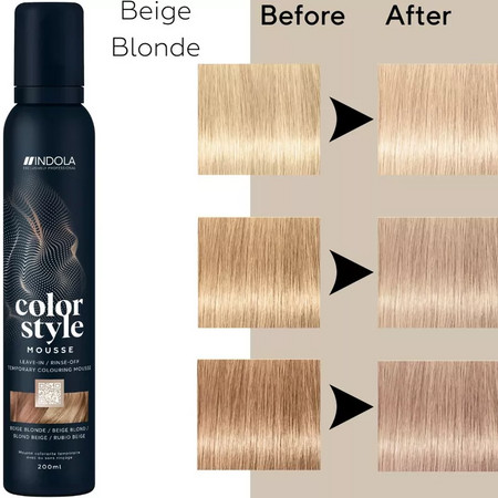 Indola Color Style Mousse coloring foam for styling and coloring in 1 easy step