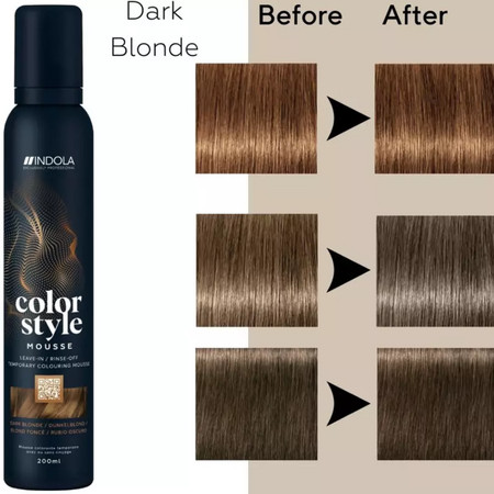 Indola Color Style Mousse coloring foam for styling and coloring in 1 easy step