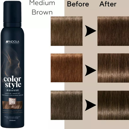 Indola Color Style Mousse coloring foam for styling and coloring in 1 easy step