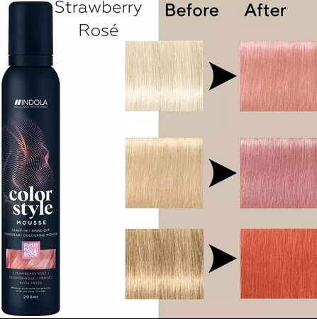 Indola Color Style Mousse coloring foam for styling and coloring in 1 easy step