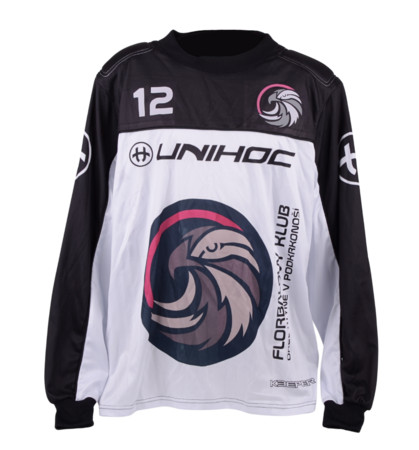 Unihoc KEEPER sweater black/white - printed Brankársky dres s potlačou