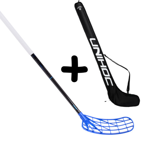 Unihoc UNISLIM MAX 29 Shiny - Black EDT + Stickbag Set Schläger mit Tasche