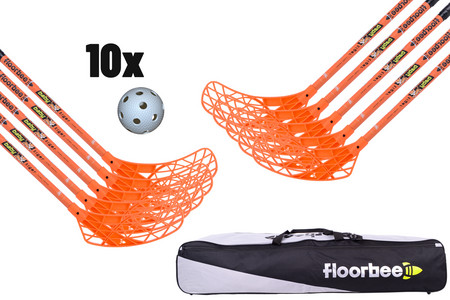 FLOORBEE Baby Tiger 36 + Toolbag + Balls Floorball set
