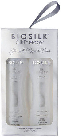 BioSilk Silk Therapy Shine and Repair Duo sada regenerační výživy - tekuté hedvábí