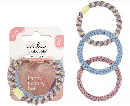 Invisibobble Lavender Braids elegant knitted hair ties