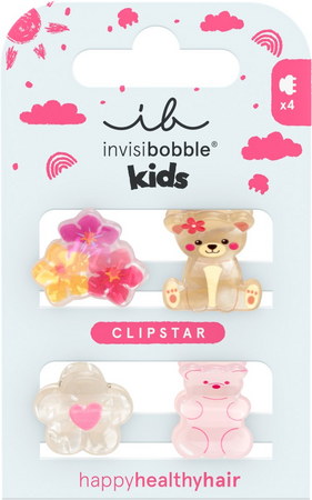 Invisibobble Kids Clipsar Kids Bearly Bloomed dětské sponky do vlasů s medvídky