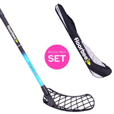 FLOORBEE Douglas 32 Blue + Stickbag Sr Floorball stick set with bag
