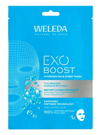 Weleda EXO BOOST Hydrobounce Sheet Mask hydratační látková maska s kyselinou hyaluronovou