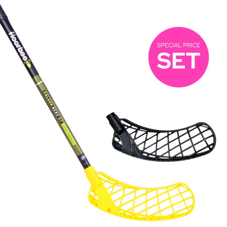 FLOORBEE Falcon SEMI 27 Carbon Composite + extra JET blade Floorball stick and blade set