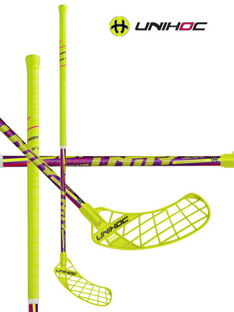 Floorball stick Unihoc UNITY Top Light II 29 neon yellow/purple `15