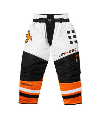 Unihoc Feather white/neon orange Goalie pants
