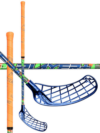Florbalová hokejka Unihoc PLAYER+ 32 neon orange/blue `16