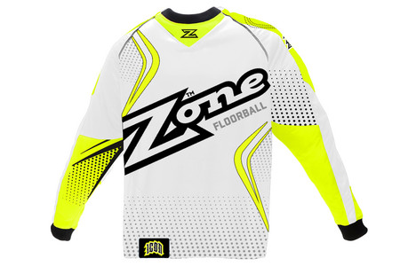 Zone floorball ICON MEGA white/neon yellow/black Goalkeeper jersey