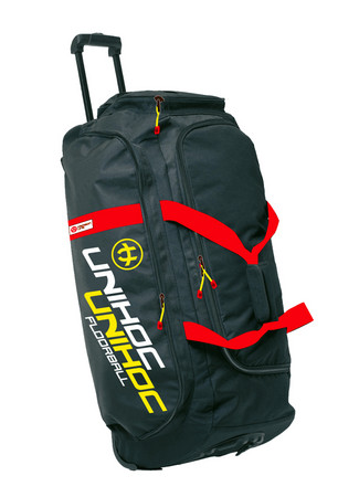 Unihoc Crimson Line large black (with wheels) Sports bag with wheels