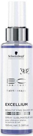 Schwarzkopf Professional Bonacure Excellium Beautifying Silver Spray stříbrný sprej pro stříbrné a bílé zralé vlasy