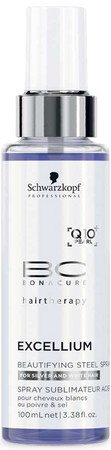 Schwarzkopf Professional Bonacure Excellium Beautifying Steel Spray oceľový sprej pre strieborné a biele zrelé vlasy