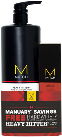 Paul Mitchell Mitch Heavy Hitter Set šampon + extra silný gel na vlasy zdarma