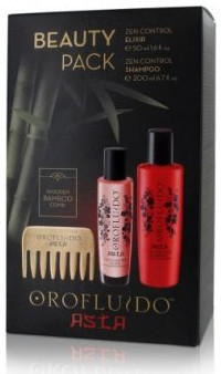 Revlon Professional Orofluido Asia Beauty Pack Shampoo + Elixir + Wooden bamboo Comb sada šampón + elixír + bambusový hřeben
