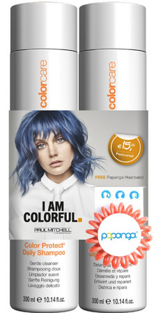 Paul Mitchell Color Protect Save On Duo set šampón a kondicionér pro barvené vlasy + gumička do vlasů Papanga zdarma