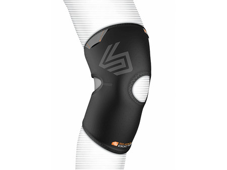 Shock Doctor 865 Knee Compression Sleeve w Open Patella Stabilizer Compression knee bandage with a hole on the pattel